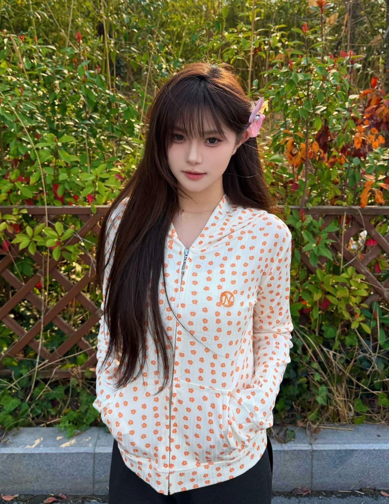 정가 가을 한 부서 품격 데이지 후드 지퍼 여성 코트 여름 몸매 가꾸기 슬림해 보이는 맨위 상세 이미지 8