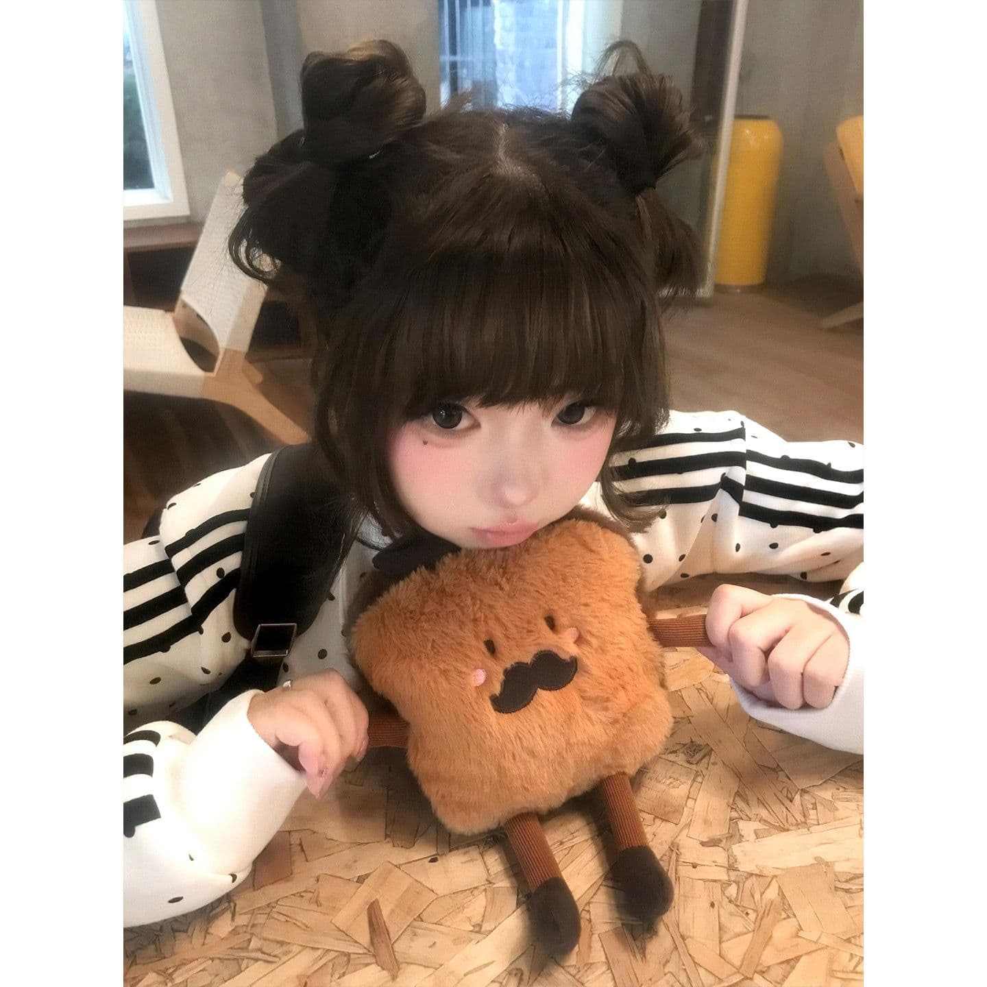 얇은 스타일 백금 지퍼 순수한 Mianhua 면 복합 후드티 여성 상세 이미지 6