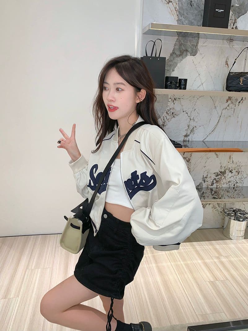 고급 센스 가을 새로운 한 부서 캐주얼 야구 유니폼 재킷 맨위 여성 작은 키 아메리칸 레트로 짧은 외투 상세 이미지 4