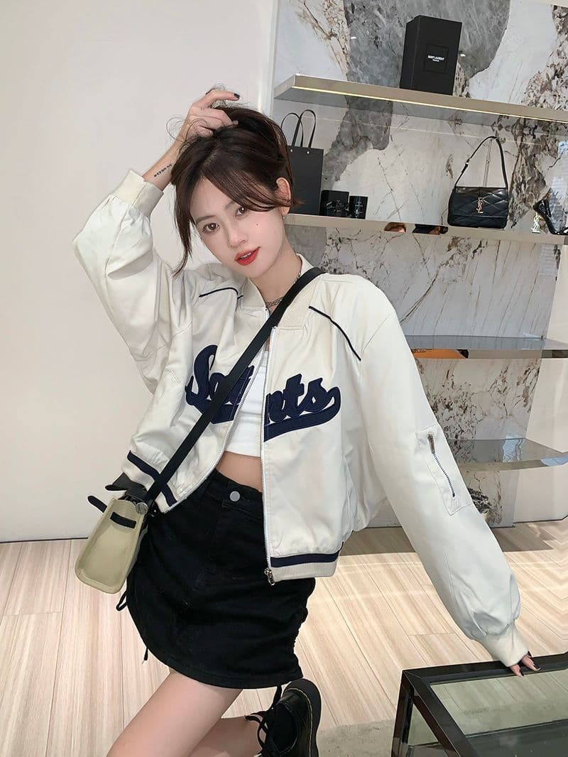 고급 센스 가을 새로운 한 부서 캐주얼 야구 유니폼 재킷 맨위 여성 작은 키 아메리칸 레트로 짧은 외투 상세 이미지 17