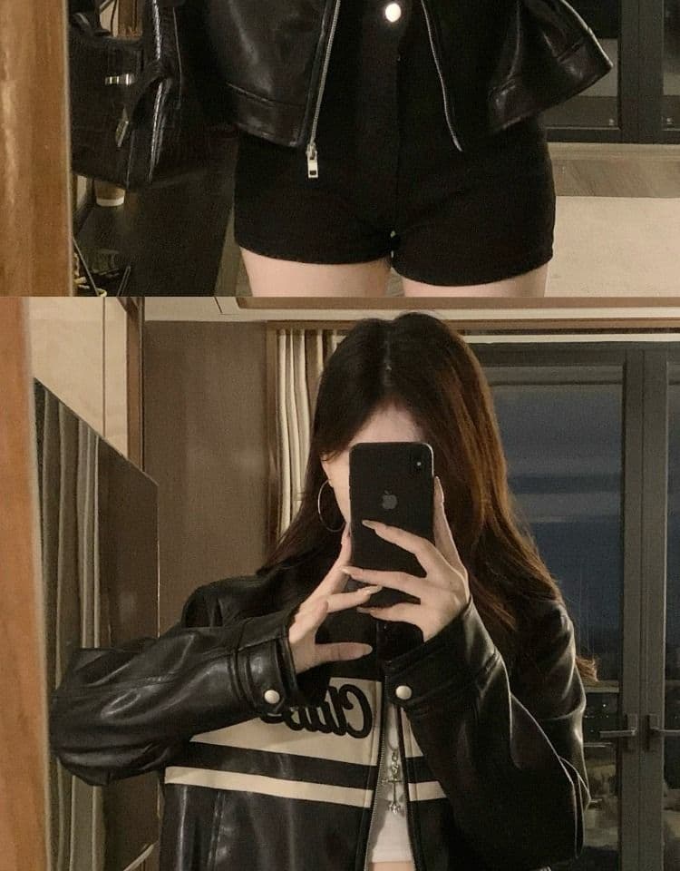레트로 자수 가죽 재킷 재킷 여성 의류 2026 가을 캐주얼 재킷 지방 mm 표지 고기 슬림해 보이는 맨위 상세 이미지 11