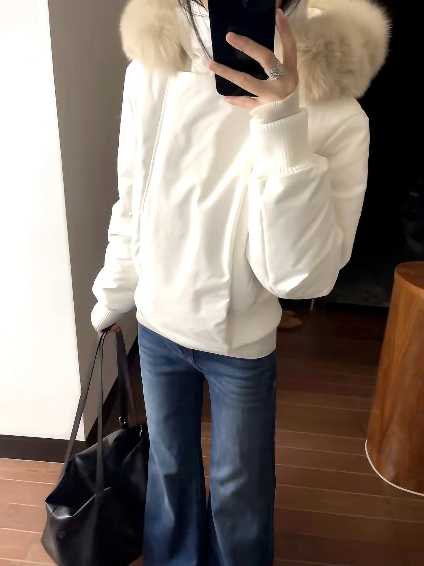 블루스 순간 여우 모피 칼라 쇼트 스타일 자이언트 잘 생긴 다운 재킷 여성 머저리 작은 키 재킷 새로운 코튼 자켓 상세 이미지 25