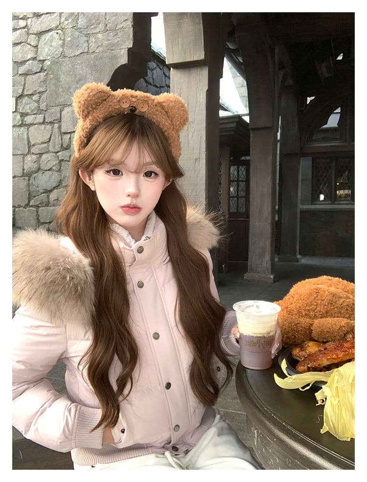 초기 꿈 pokemeng 사랑의 신 벨라 슬림해 보이는 네리 털이 있는 아래 면화 의류 너구리 모피 상세 이미지 39