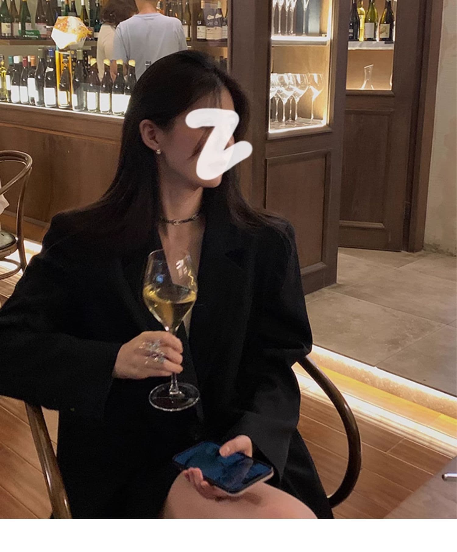 원본 것 고급 센스 검정색 정장 여성 코트 가을 새로운 한국 스타일 루즈핏 작은 키 정장 맨위 상세 이미지 3