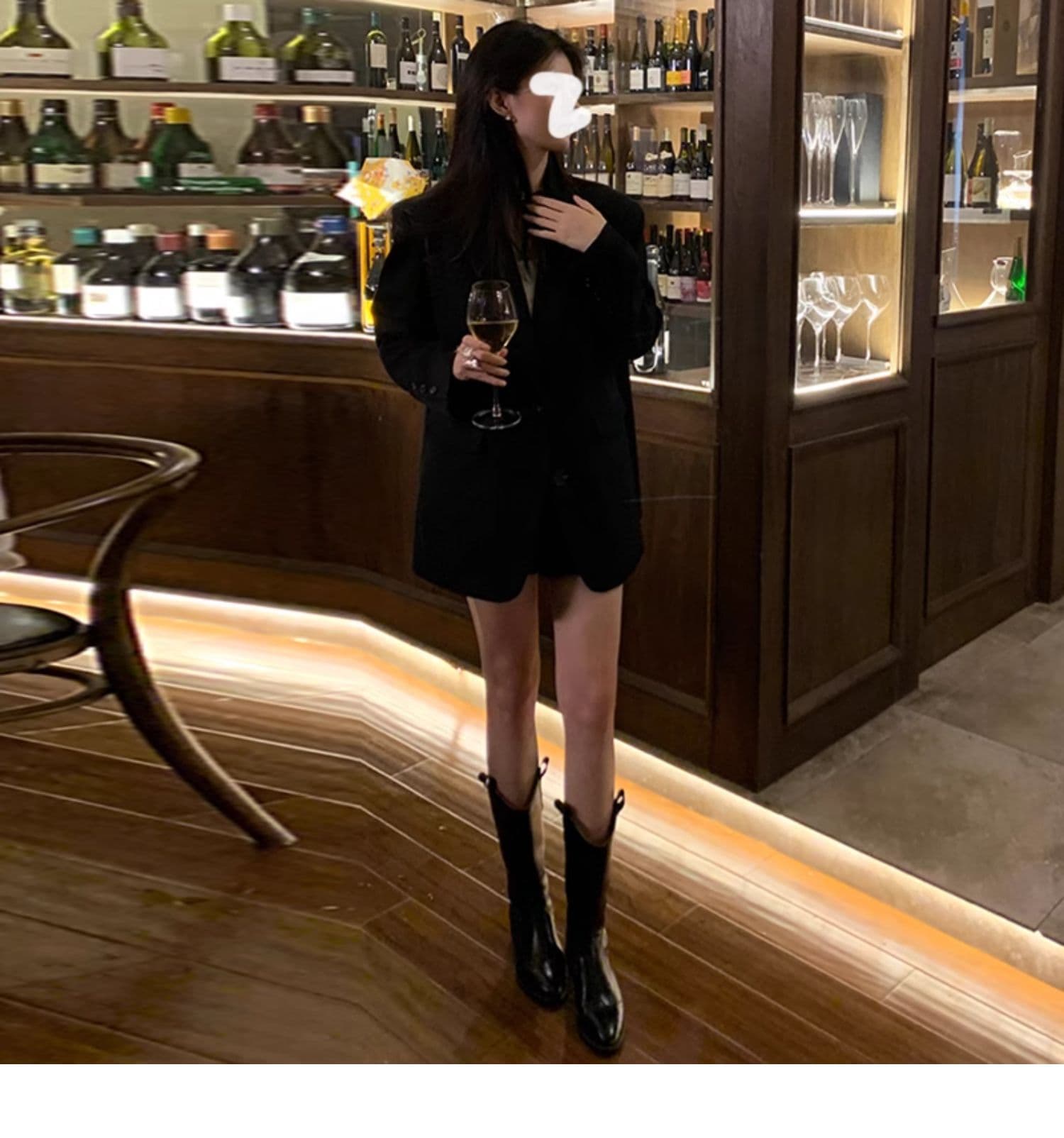 원본 것 고급 센스 검정색 정장 여성 코트 가을 새로운 한국 스타일 루즈핏 작은 키 정장 맨위 상세 이미지 6