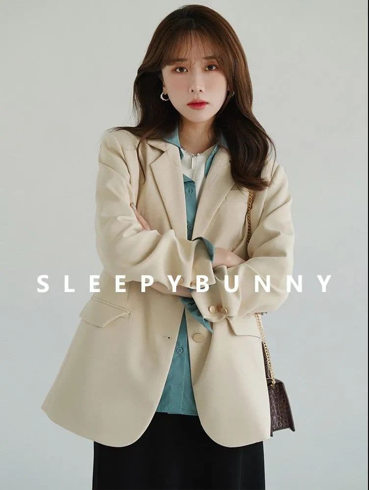 정장 여성 경력 긍정적 인 로드 중 대학생 가을 품격 고급 검정색 작은 정장 면접 작업복 이미지 4