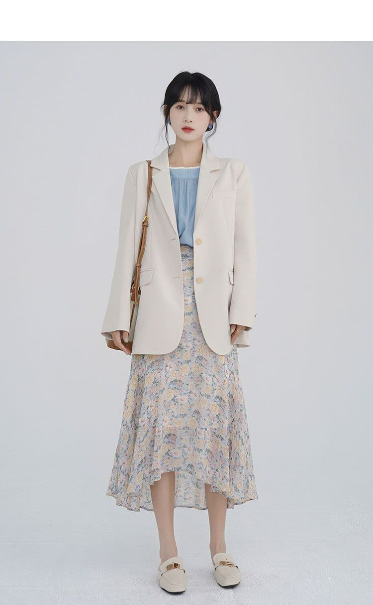 정장 여성 경력 긍정적 인 로드 중 대학생 가을 품격 고급 검정색 작은 정장 면접 작업복 상세 이미지 16