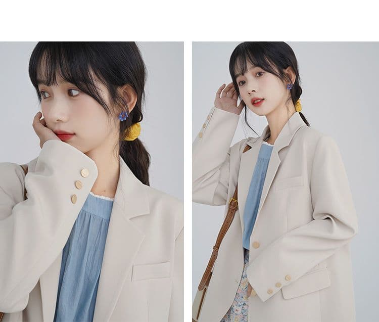 정장 여성 경력 긍정적 인 로드 중 대학생 가을 품격 고급 검정색 작은 정장 면접 작업복 상세 이미지 18