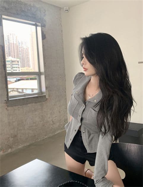 가을 니트 긴 소매 셔츠 디자인 센스 작은 대중 POLO 칼라 순수한 욕망 품격 몸매 가꾸기 슬림해 보이는 맨위 상세 이미지 4