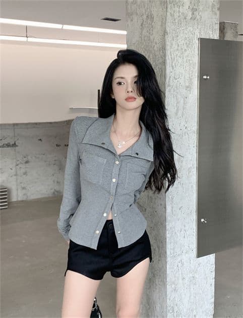 가을 니트 긴 소매 셔츠 디자인 센스 작은 대중 POLO 칼라 순수한 욕망 품격 몸매 가꾸기 슬림해 보이는 맨위 상세 이미지 12