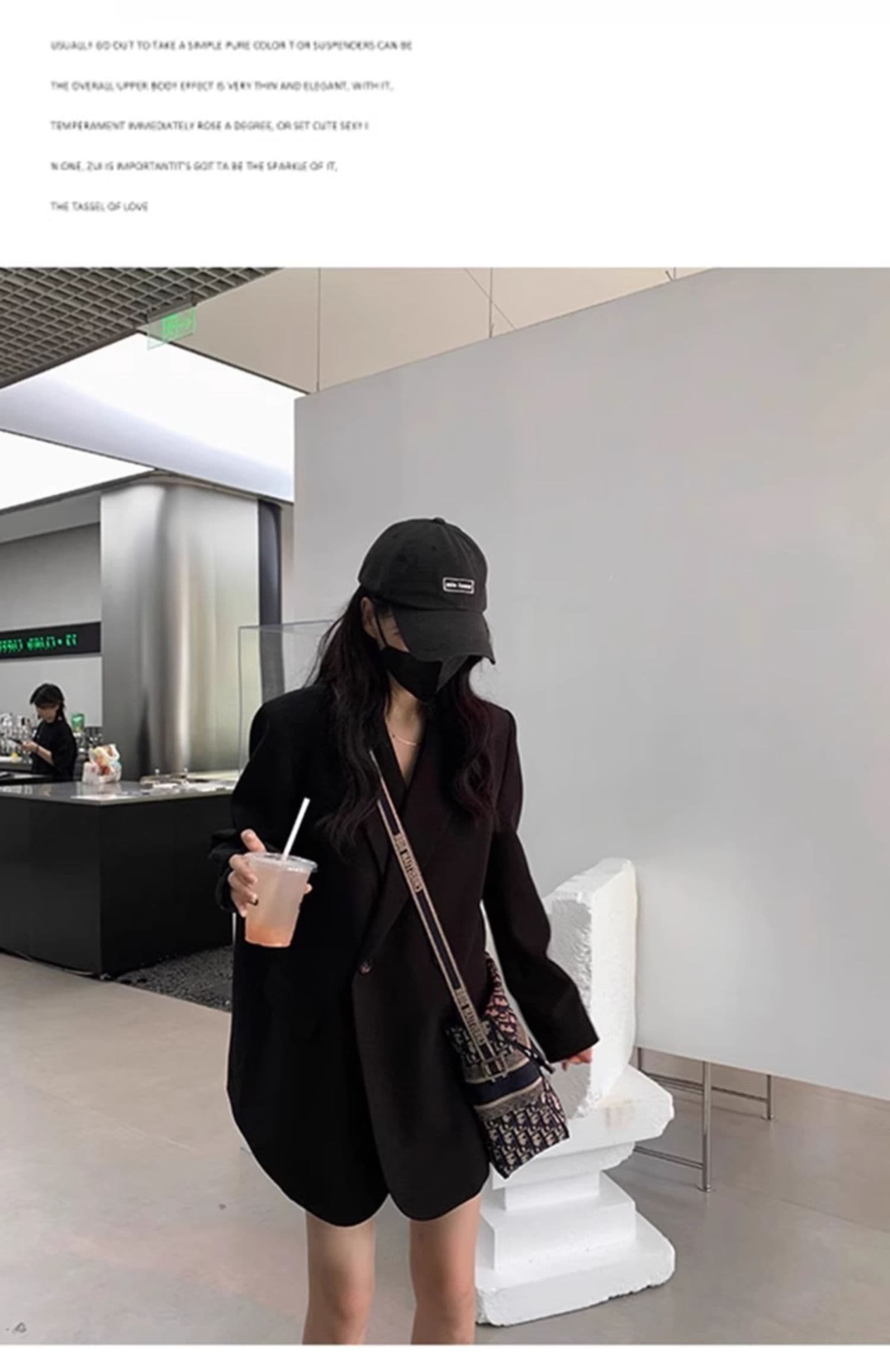 고급 센스 검정색 정장 여성 코트 가을 2026 새로운 한 부서 작은 키 루즈핏 정장 맨위 상세 이미지 10