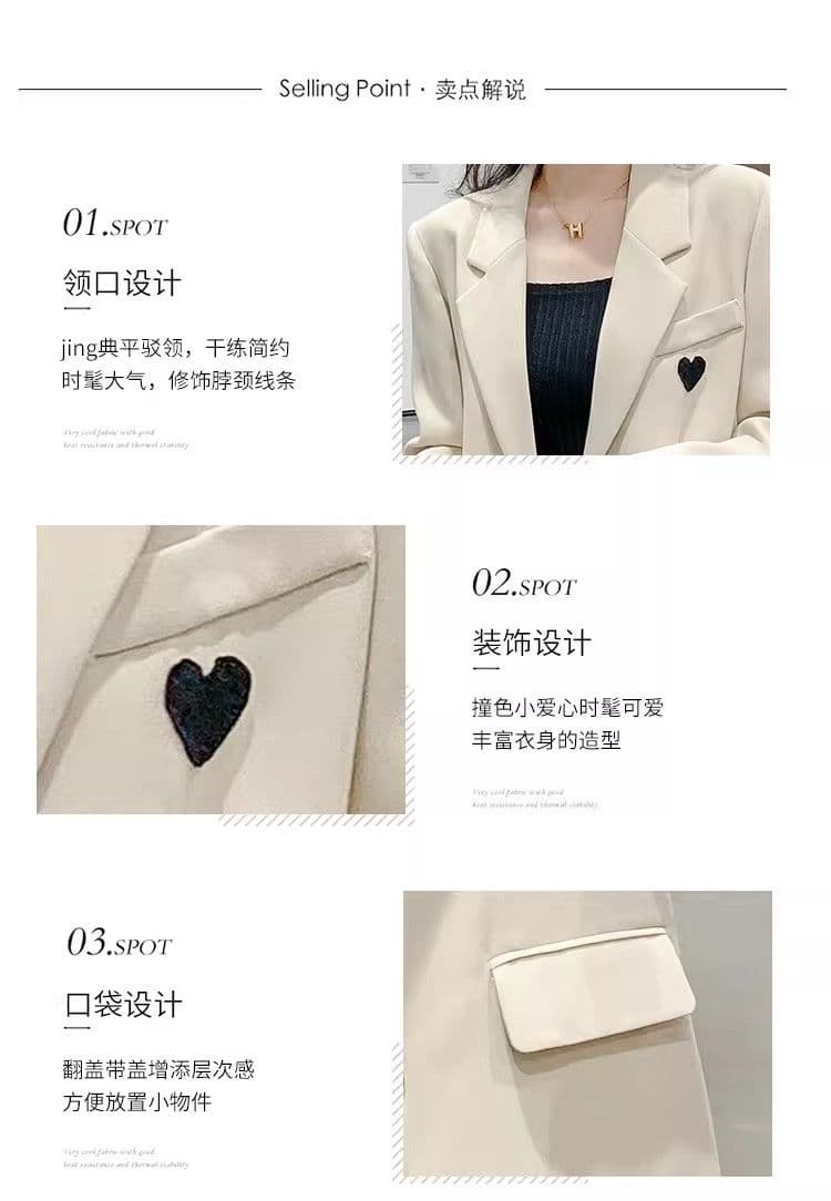 원본 것 정장 여성 코트 작은 키 가을 새로운 고급 센스 튀김 거리 캐주얼 하트 막대기 표준 정장 상세 이미지 5