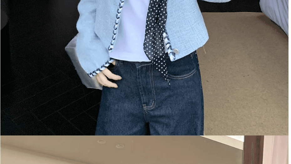 작은 샤넬 스타일 트위드 쇼트 스타일 긴팔 여성 코트 가을 새로운 명문 여성 품격 디자인 센스 작은 대중 Chic 맨위 상세 이미지 20