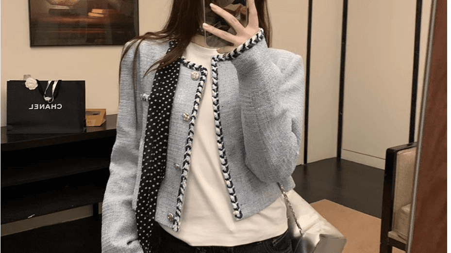 작은 샤넬 스타일 트위드 쇼트 스타일 긴팔 여성 코트 가을 새로운 명문 여성 품격 디자인 센스 작은 대중 Chic 맨위 상세 이미지 24