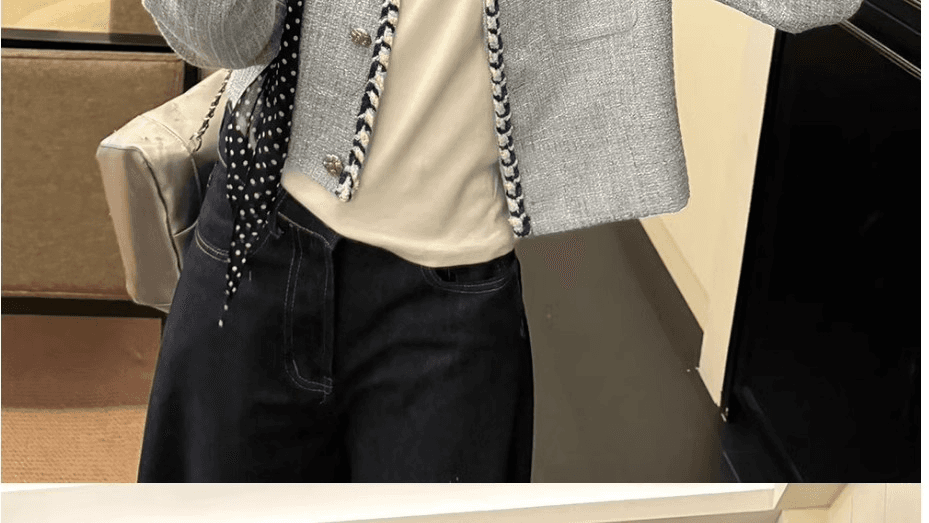 작은 샤넬 스타일 트위드 쇼트 스타일 긴팔 여성 코트 가을 새로운 명문 여성 품격 디자인 센스 작은 대중 Chic 맨위 상세 이미지 27