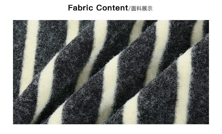 원본 토끼 울 양면 털 한 부서 스트라이프 루즈핏 긴팔 티셔츠 여성 인사이드 가져 가라. 수 있습니다. 외출용 느긋한 중간 길이 맨위 상세 이미지 4