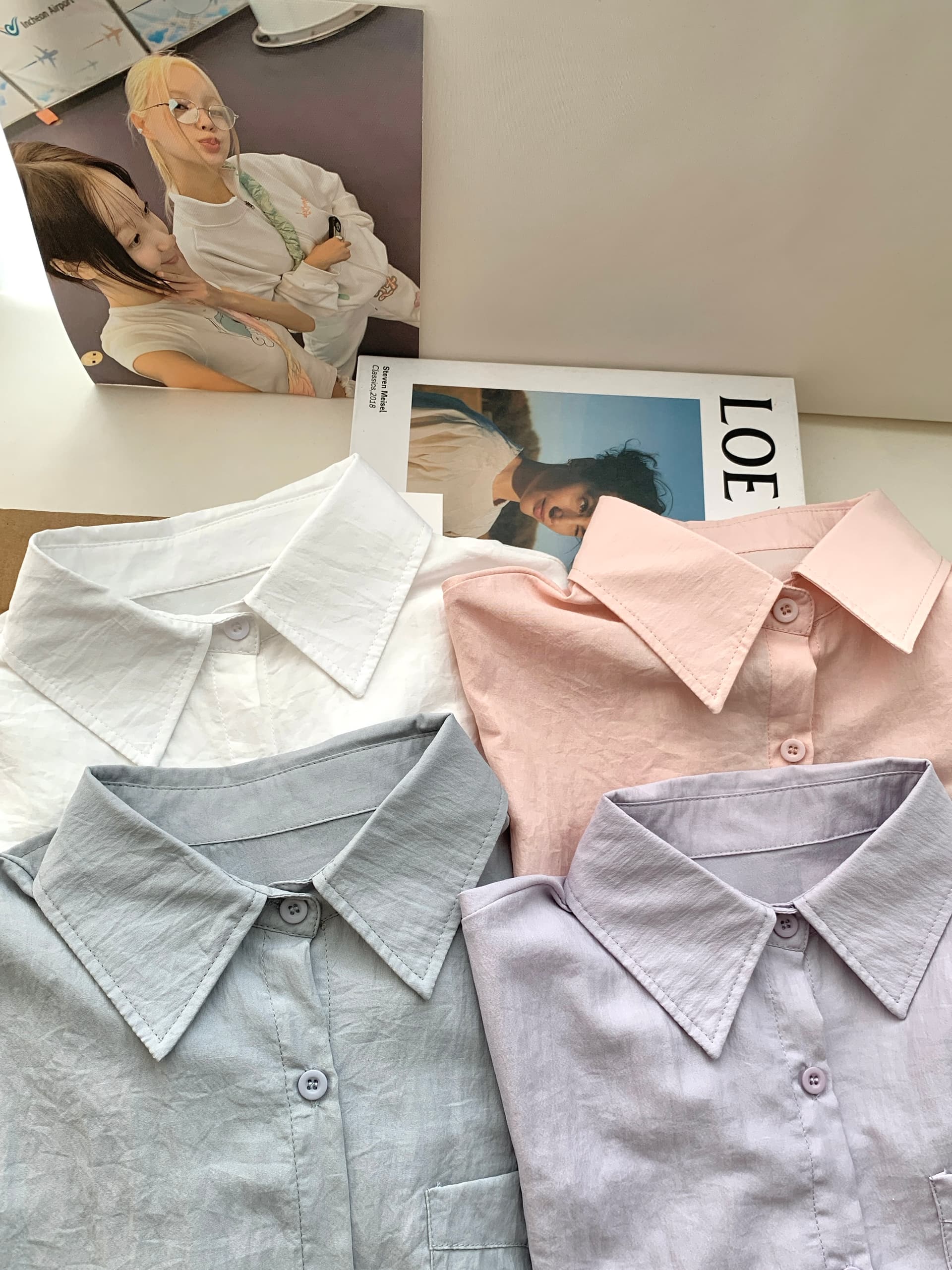 im ~까지 느슨함 그레이트 착용 주간 실크 라미 얇은 스타일 디자인 센스 핀치 Pleat 반팔 셔츠 이미지 5