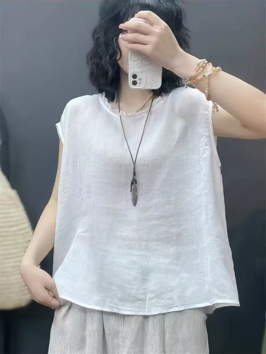 2026 여름 새로운 프릴 칼라 편안함 통기성 셔츠 일본식 레트로 이후 열기 버클 라미 작은 셔츠 맨위 여성 이미지 3