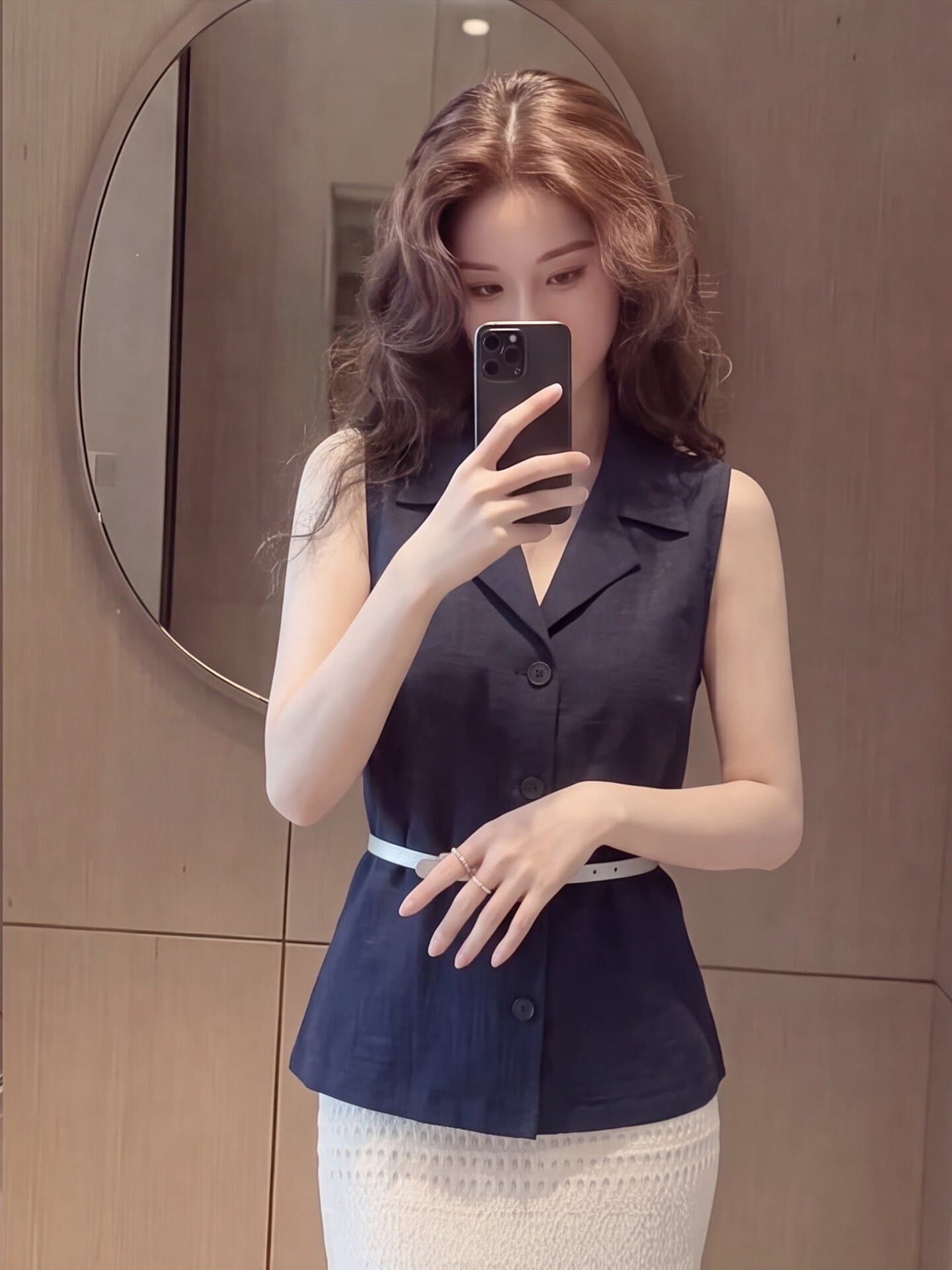 2026 년 여름 새로운 빅 사이즈 여성 의류 우아함 정장 칼라 허리 수축 표지 고기 슬림해 보이는 민소매 아마 베스트 오픈 가디건