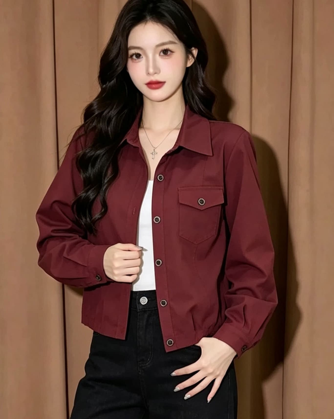 워크웨어 재킷 여성 2026 가을 의상 새로운 쇼트 스타일 긴팔 캐주얼 작은 키 외국 가스 카디건 코트 폭발 맨위 이미지 3