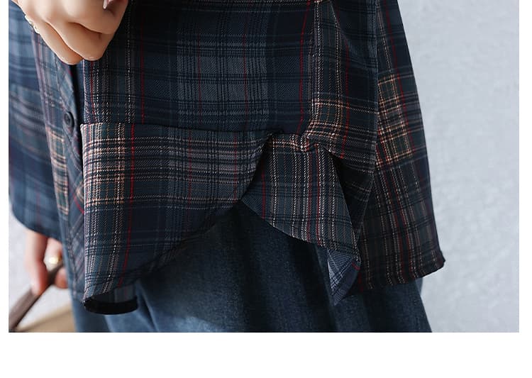 여성 셔츠 2026 가을 디자인 센스 새로운 외국 가스 여성 상급 체크무늬 다용도 긴팔 만나는 셔츠 상세 이미지 23