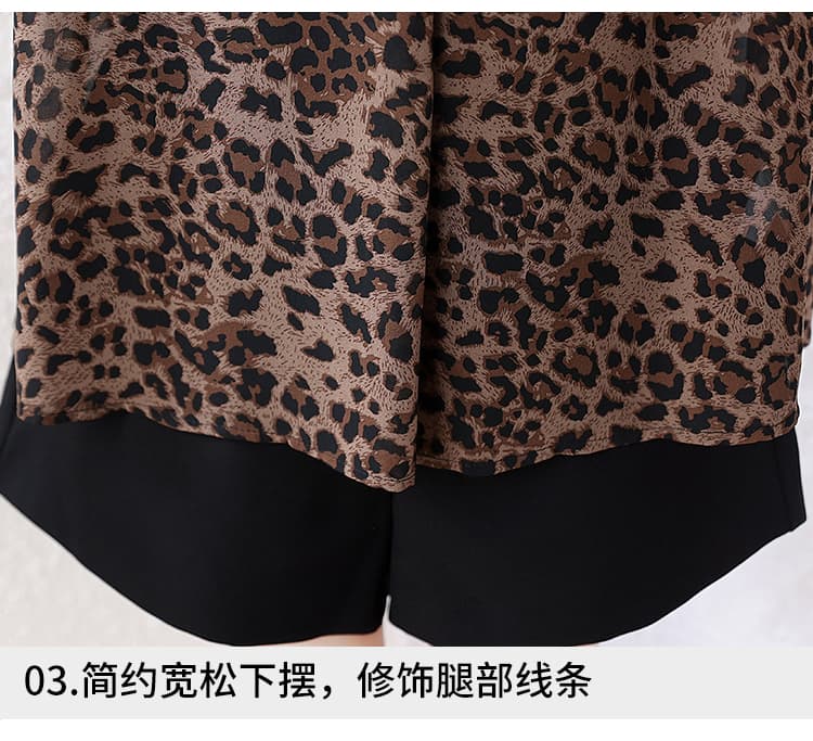2026 여름 새로운 레트로 스타일 폴로 칼라 레오파드 무늬 반팔 여성 셔츠 품격 프린트 맨위 패션 출퇴근 다용도 상세 이미지 8
