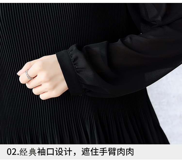 2026 가을 새로운 주문 구슬 압력 주름 긴팔 쉬폰 블라우스 여성 셔츠 서비스 외국 가스 작은 셔츠 표지 배 셔츠 다용도 상세 이미지 7
