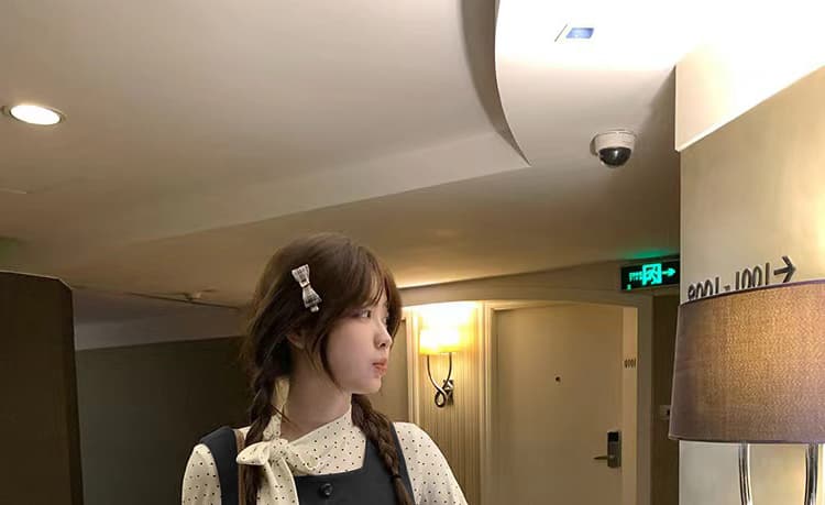 출산 착용 가을 겨울 새로운 도트 무늬 레이스업 기본 셔츠 달콤함 꽃밭 드레스 루즈핏 연령 감소 투피스 세트 재고 있음 상세 이미지 20
