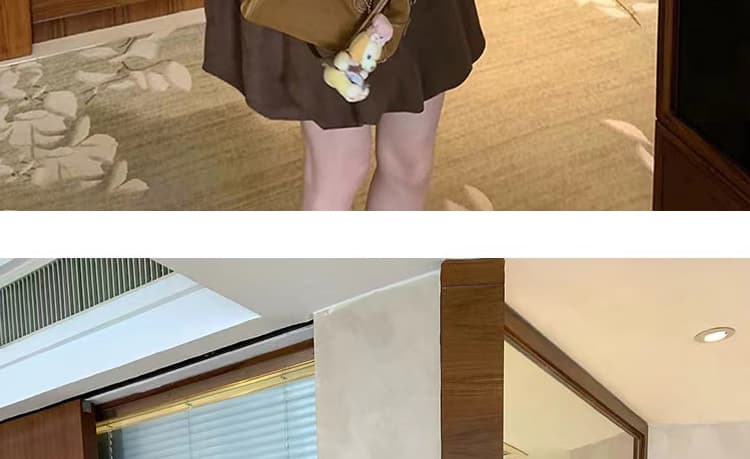 출산 착용 가을 겨울 새로운 도트 무늬 레이스업 기본 셔츠 달콤함 꽃밭 드레스 루즈핏 연령 감소 투피스 세트 재고 있음 상세 이미지 28