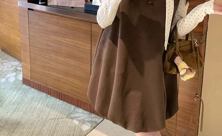출산 착용 가을 겨울 새로운 도트 무늬 레이스업 기본 셔츠 달콤함 꽃밭 드레스 루즈핏 연령 감소 투피스 세트 재고 있음 상세 이미지 41