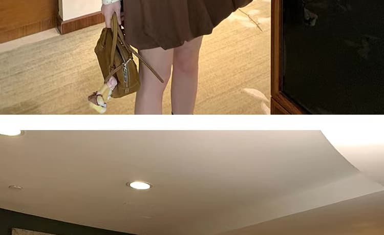 출산 착용 가을 겨울 새로운 도트 무늬 레이스업 기본 셔츠 달콤함 꽃밭 드레스 루즈핏 연령 감소 투피스 세트 재고 있음 상세 이미지 44