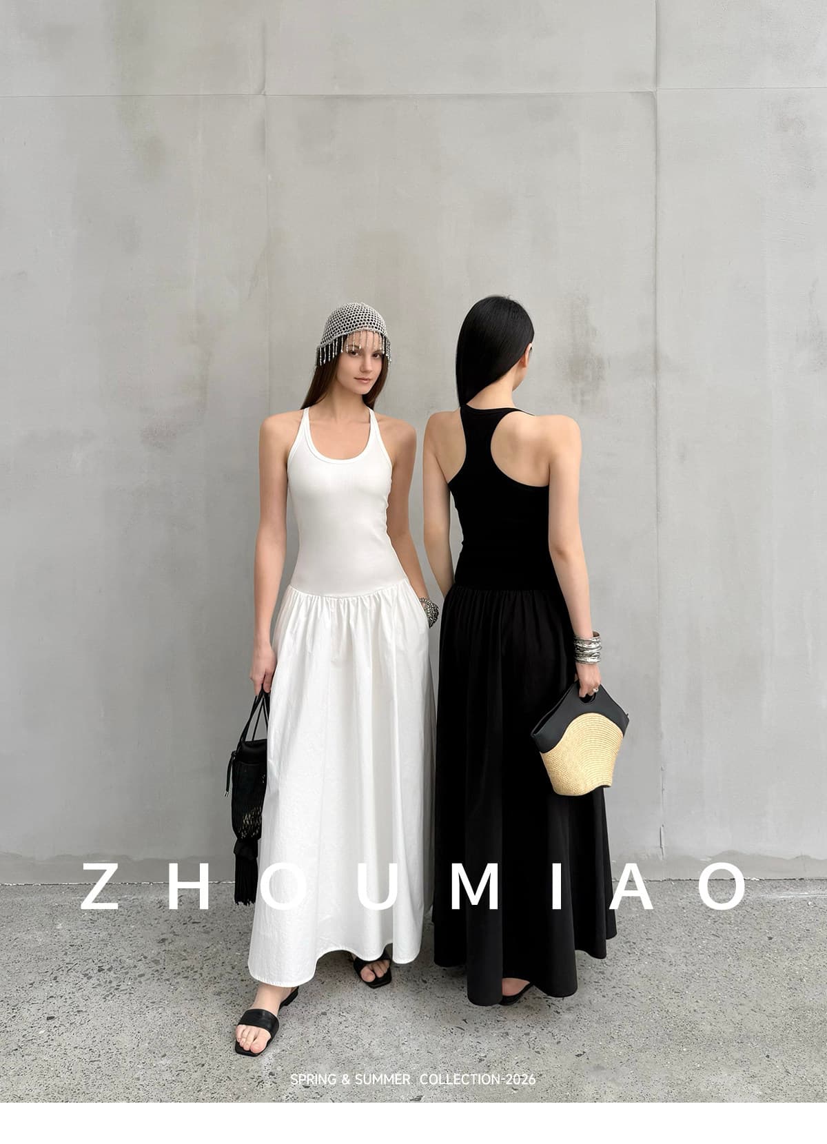 주 淼 zhoumiao 그는 벤 치마 3.0 바늘 셔틀 패치워크 여신 드레스 단어 조끼 롱 스커트 여성 상세 이미지 9