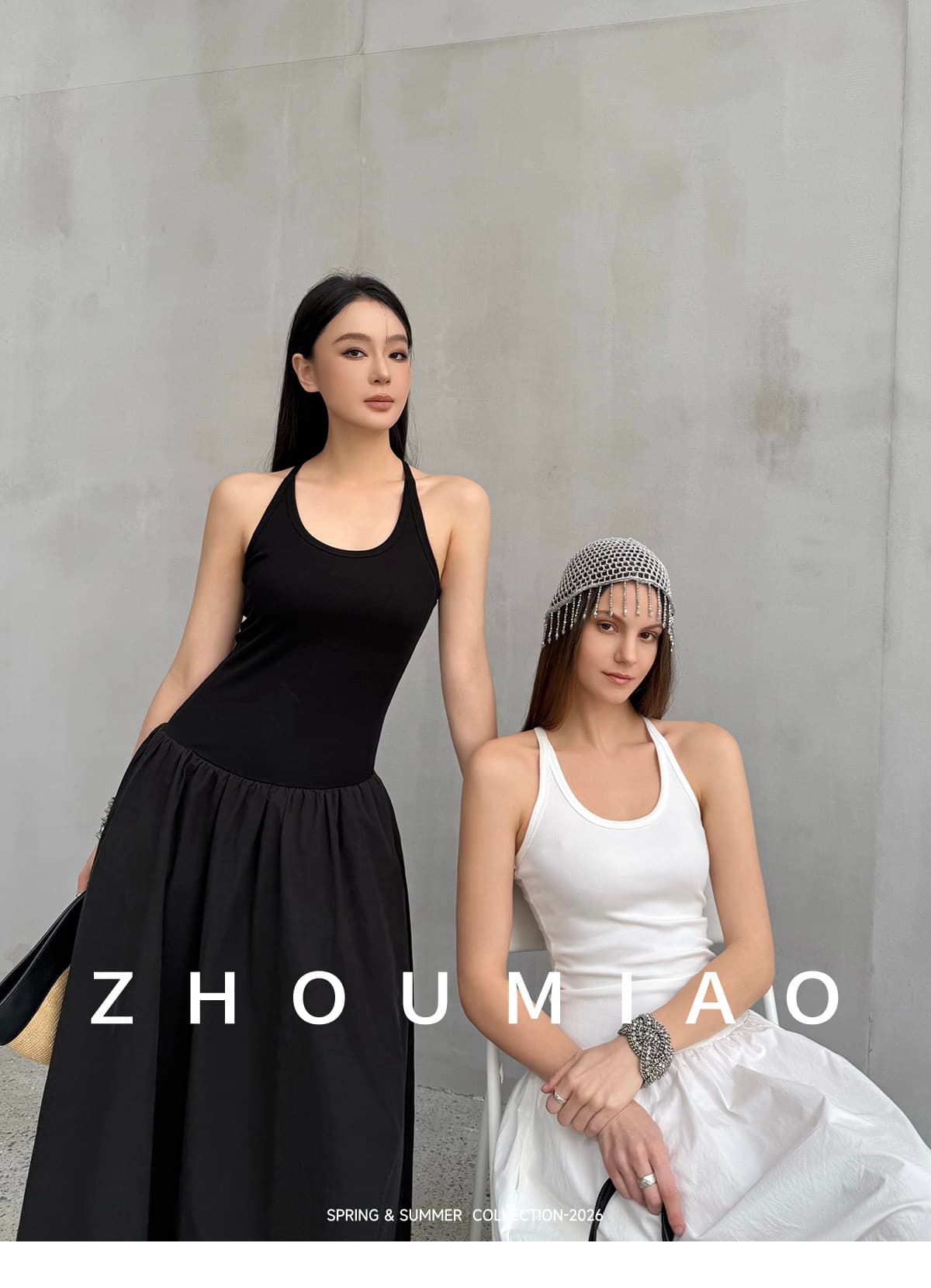 주 淼 zhoumiao 그는 벤 치마 3.0 바늘 셔틀 패치워크 여신 드레스 단어 조끼 롱 스커트 여성 상세 이미지 10