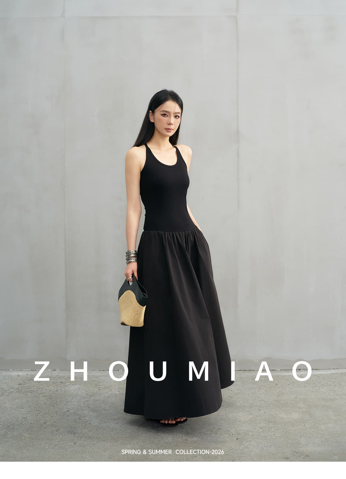 주 淼 zhoumiao 그는 벤 치마 3.0 바늘 셔틀 패치워크 여신 드레스 단어 조끼 롱 스커트 여성 상세 이미지 15
