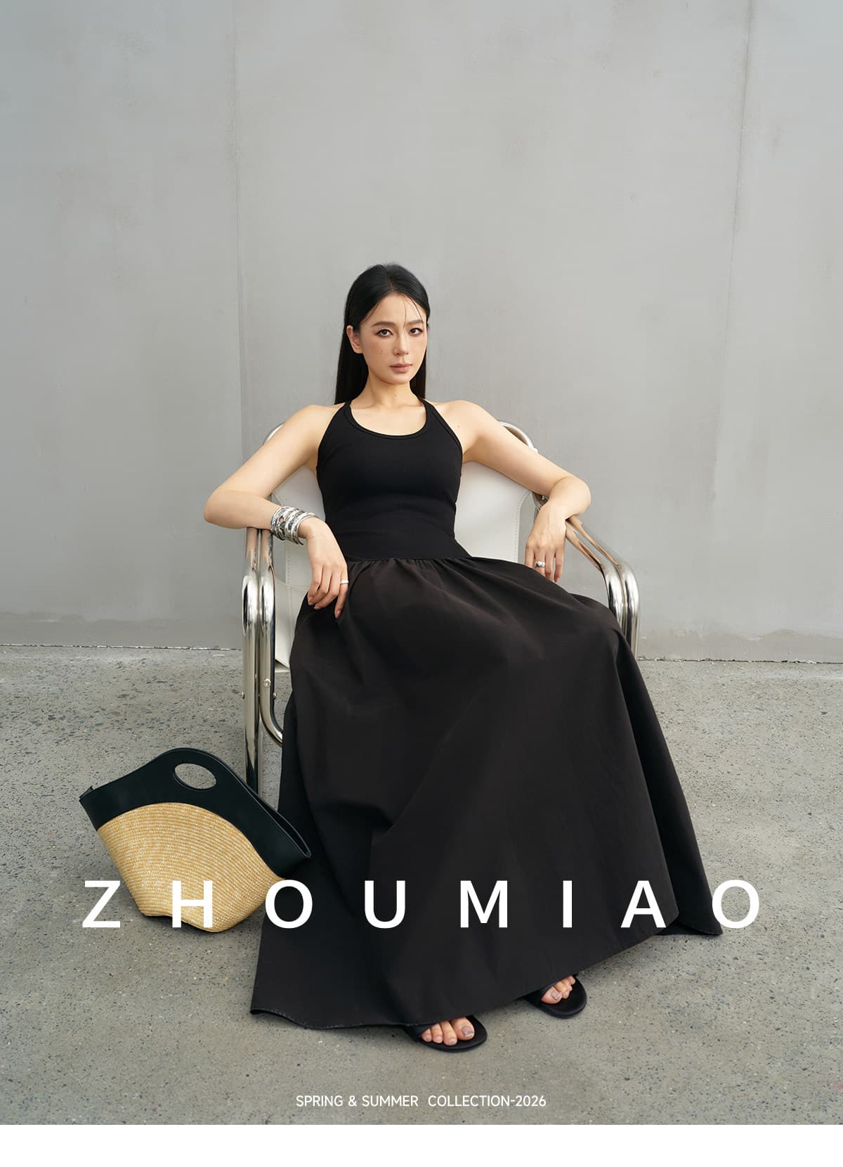 주 淼 zhoumiao 그는 벤 치마 3.0 바늘 셔틀 패치워크 여신 드레스 단어 조끼 롱 스커트 여성 상세 이미지 18