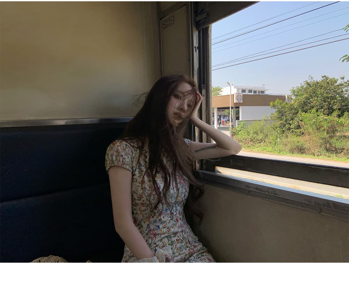 neurcz 모네 꽃 편지 반팔 꽃무늬 순면 여성 드레스 봄 여름 라운드 넥 길다 쇼트 스타일 몸매 가꾸기 허리 수축 치마 상세 이미지 24