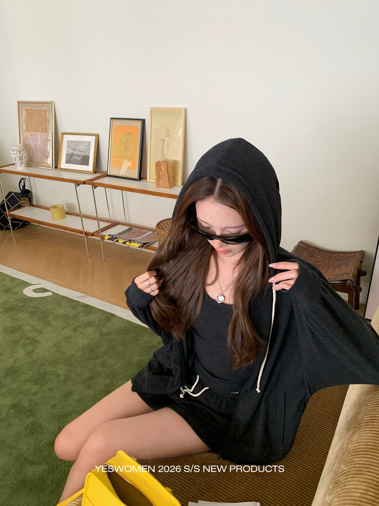 작은 적합한 맞춤 am v 구름 시리즈 가을 새로운 얇은 스타일 후드 티 스웨터 운동 캐주얼 세트 여성 상세 이미지 25