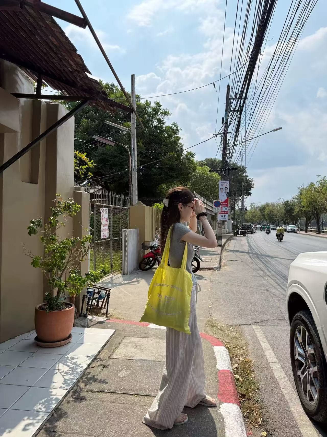 oker 챕터 쉘 세트 염색 캐주얼 바지 다용도 스트라이프 스트레이트 루즈핏 한 부서 긴 바지 26 봄 이미지 3