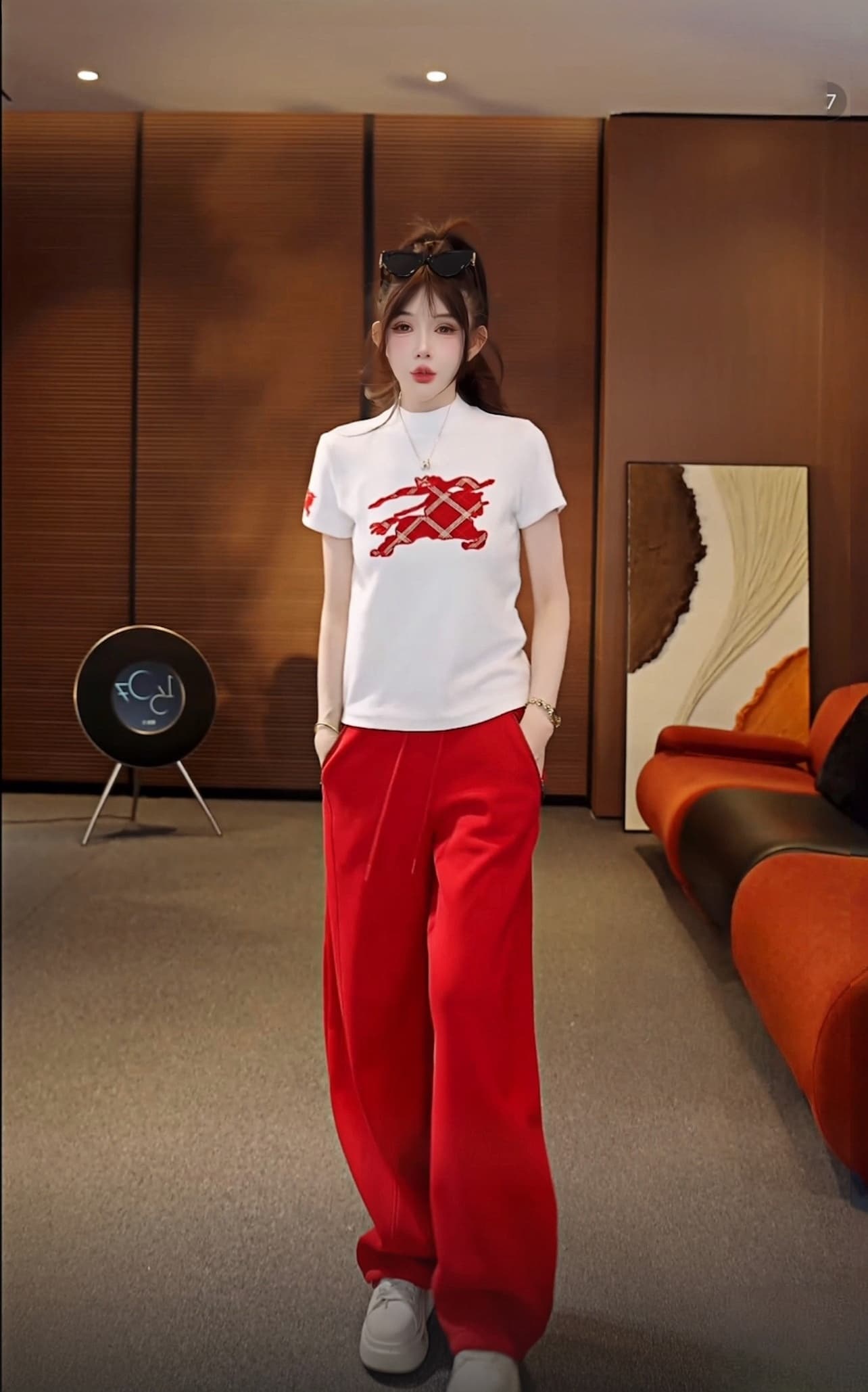 장난 치는 말 2026 새로운 디자인 센스 무거운 작업 자수 기초 섹션 단색 반팔 티셔츠 상세 이미지 6