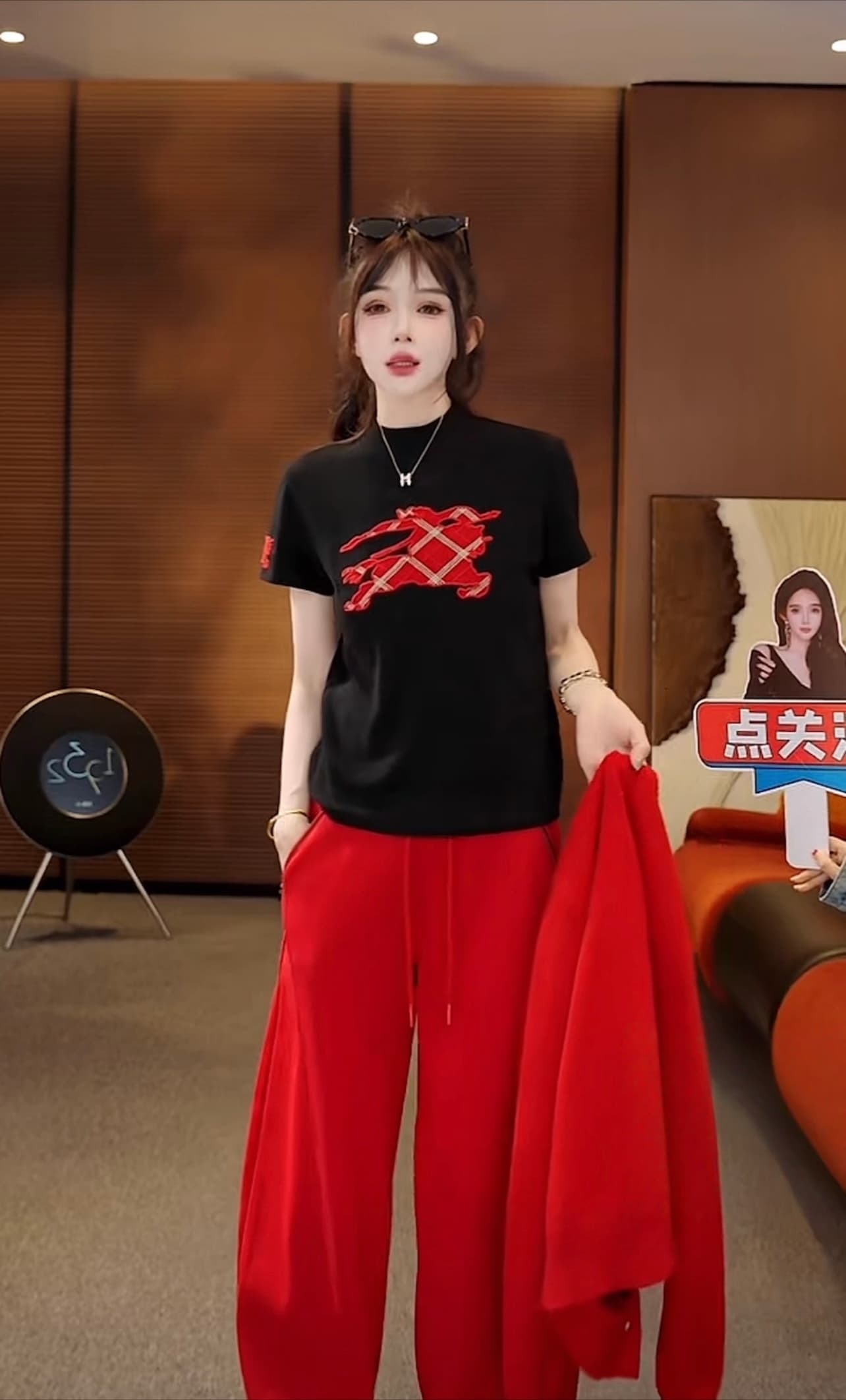 장난 치는 말 2026 새로운 디자인 센스 무거운 작업 자수 기초 섹션 단색 반팔 티셔츠 상세 이미지 8