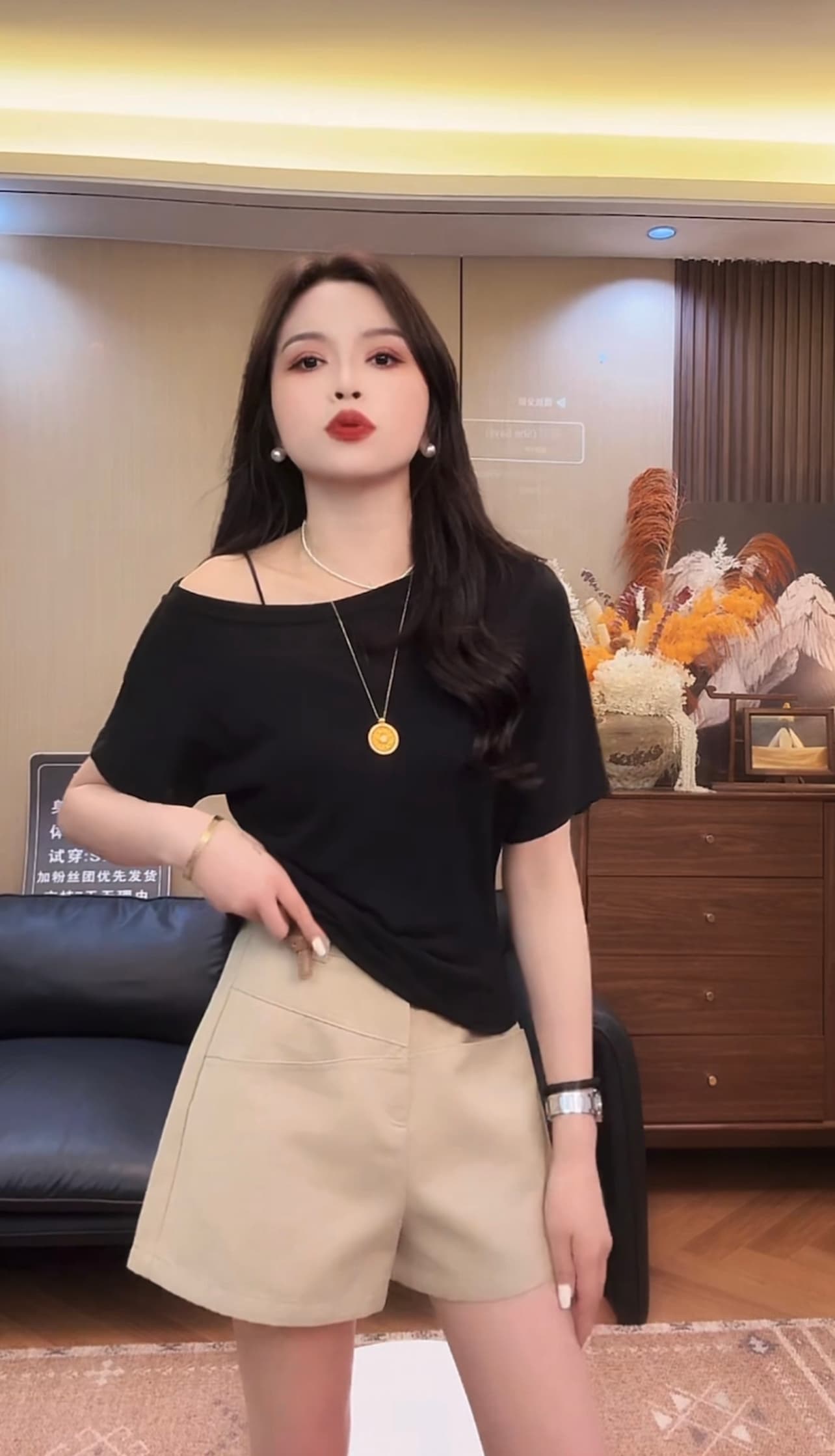 부드러운 찹쌀 한 단어 1984 여름 비스듬한 칼라 오프숄더 품격 슬림해 보이는 다용도 작은 맨위 상세 이미지 7