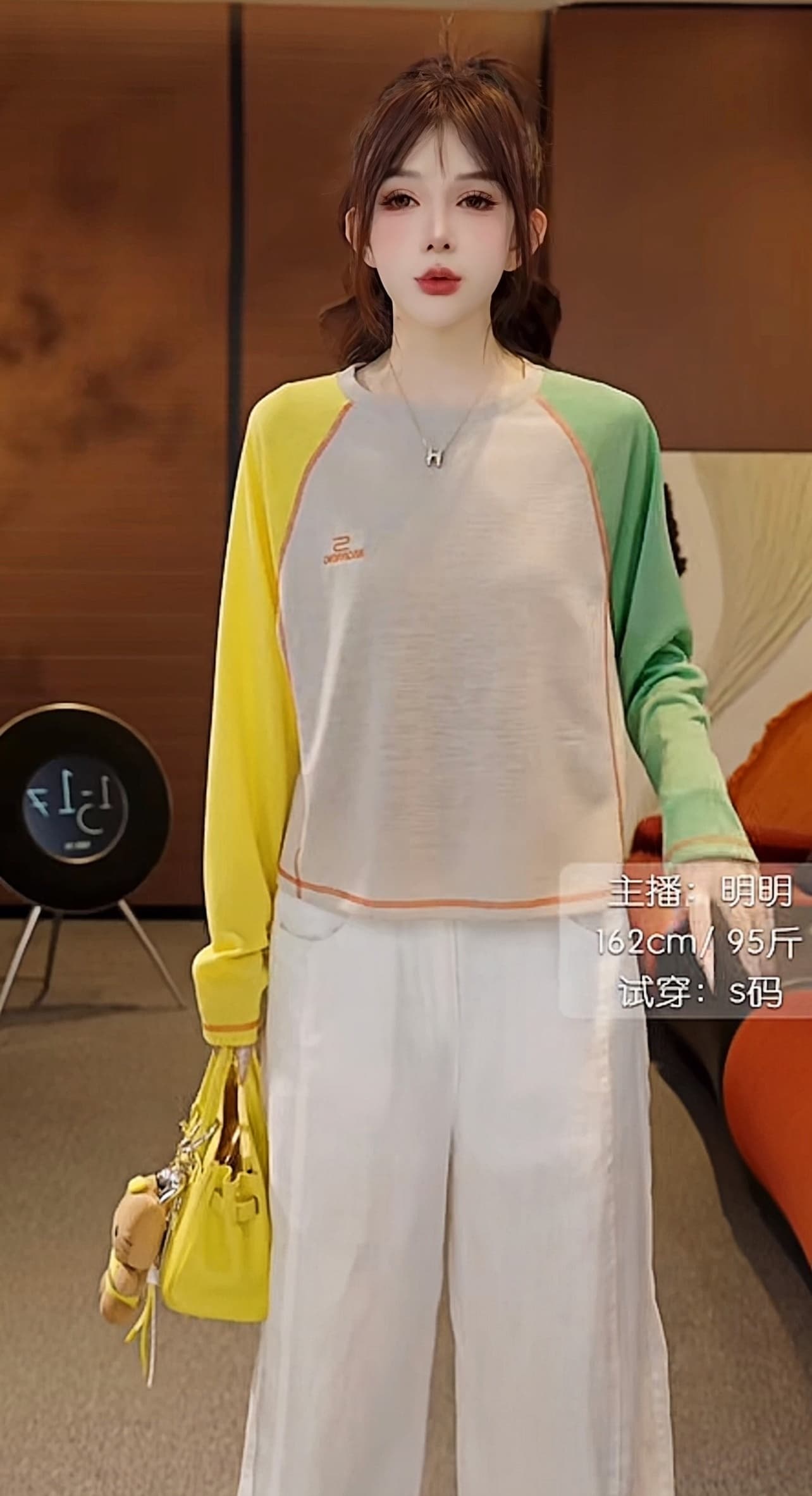 패치워크 색상 부적 여름 디자이너 개성 패치워크 색상 얇은 스타일 긴팔 티셔츠 t 상세 이미지 1