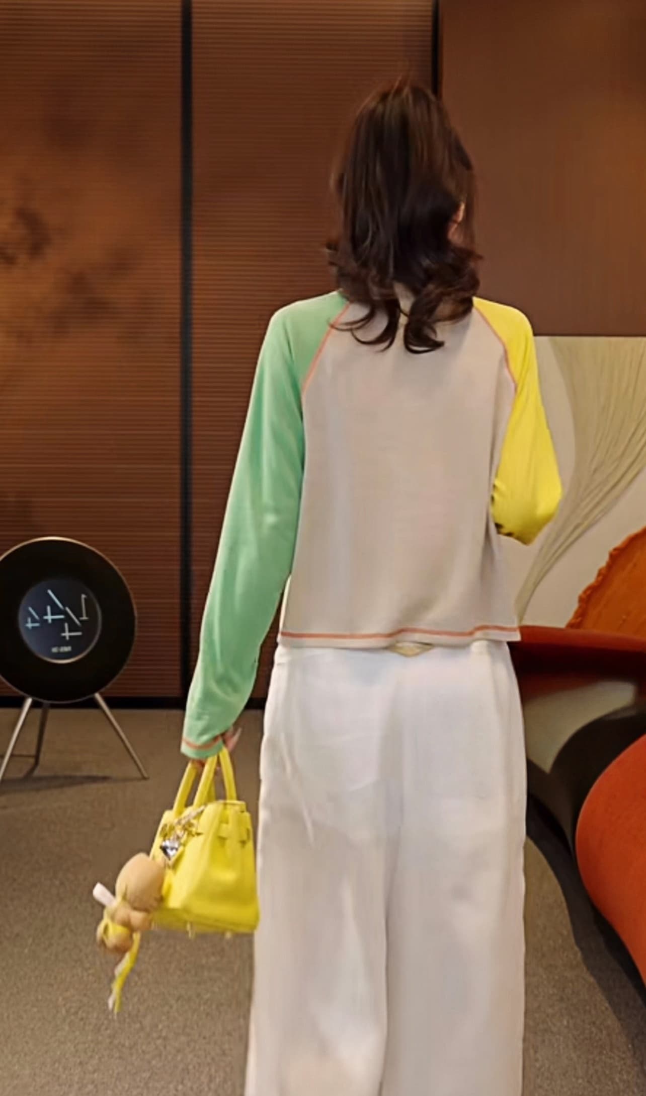 패치워크 색상 부적 여름 디자이너 개성 패치워크 색상 얇은 스타일 긴팔 티셔츠 t 상세 이미지 3