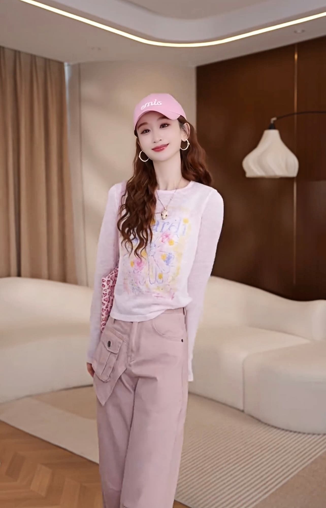 데이지 프린트 통기성 긴 소매 티셔츠 이미지 5