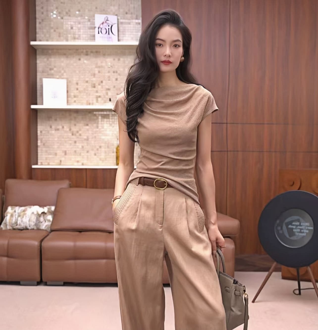 슬림해 보이는 t 대나무 마디 실 26 여름 새로운 한 부서 패션 흔들다 칼라 반팔 티셔츠 상세 이미지 4