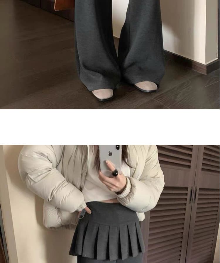 지금 임산부 플리츠 스커트 랩스커트팬츠 바지 페이크 레이어드 스택 착용 가을 겨울 의류 2026 새로운 털이 있는 캐주얼 부츠컷 바지 긴 바지 상세 이미지 20