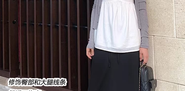 지금 임산부 부드러운 찹쌀 도루 센스 반신 스커트 없음 복부 지지 치마 다용도 임산부 인어 꼬리 두꺼운 순면 스트레이트 롱 스커트 상세 이미지 8