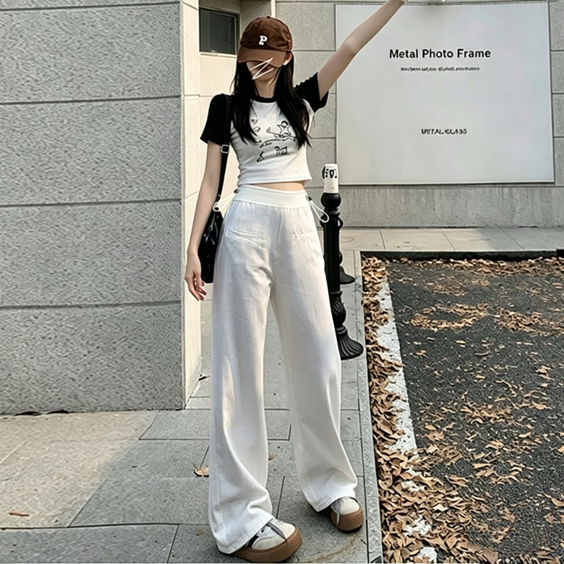 지금 2026 여름 새로운 임산부 워싱 화이트 넓은 다리 청바지 없음 복부 지지 루즈핏 도루 센스 스트레이트 캐주얼 바지 이미지 4