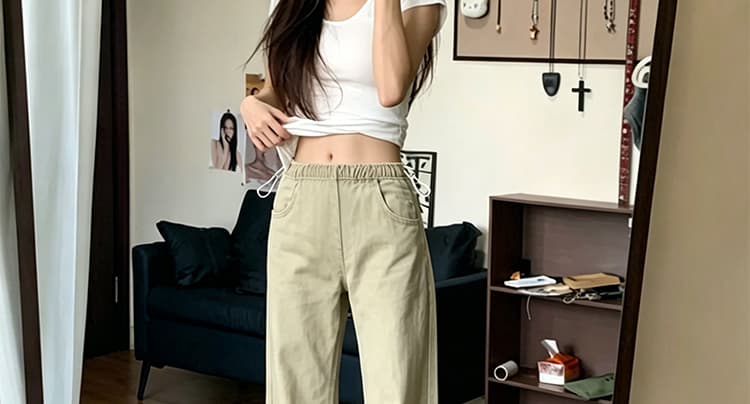 지금 2026 새로운 임산부 신축성 펌프 로프 청바지 있음 주머니 나팔 바지 없음 복부 지지 임산부 긴 바지 9부 바지 상세 이미지 17
