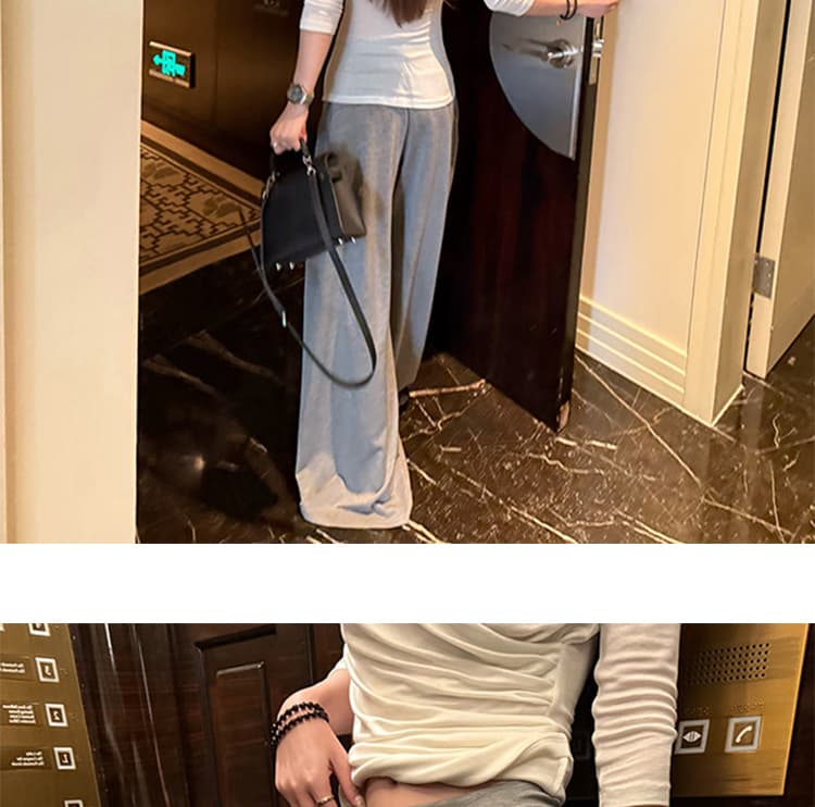임산부 새로운 와이드 레그 팬츠 2026 가을 찹쌀 바지 도루 센스 다용도 바지 느긋한 바람 루즈핏 캐주얼 바지 상세 이미지 32
